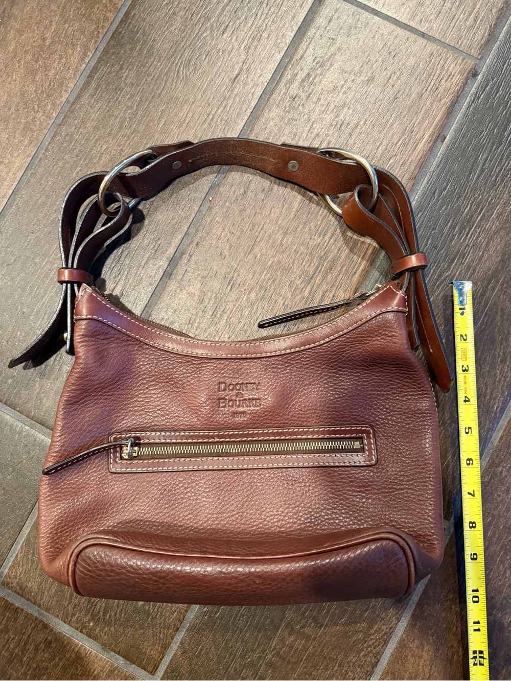 Dooney & Bourke Chestnut Brown Pebble Leather Shoulder Bag - Picture 8 of 11